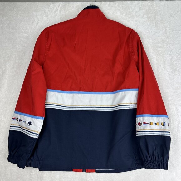 Alia Sport VTG Y2K Windbreaker Colorblock Women’s L Embroidered Nautical Mesh - Picture 7 of 8